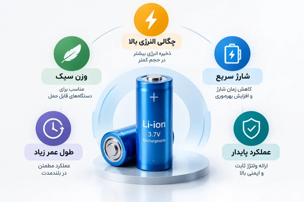 ویژگی های مهم باتری لیتیوم شامل شارژ سریع و طول عمر بالا
