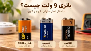 باتری 9 ولت آلکالاین، لیتیومی و شارژی NiMH